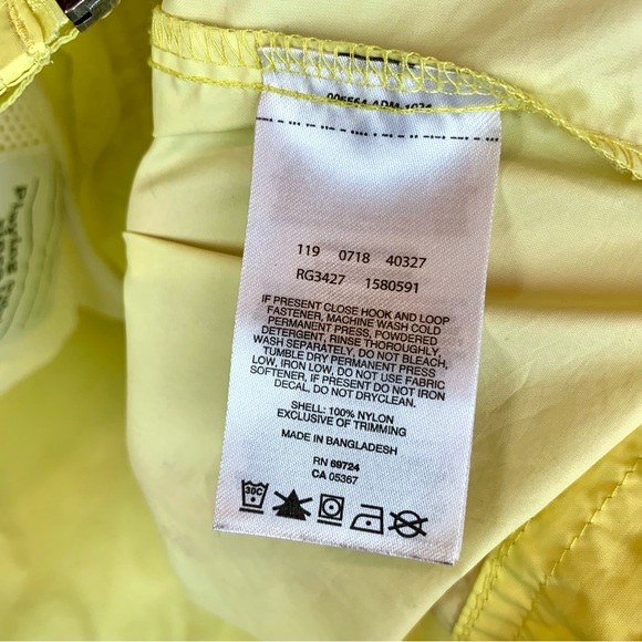 Columbia Rain Windbreaker Zip Jacket Pale Canary Yellow Girls Play Condition - Picture 11 of 13